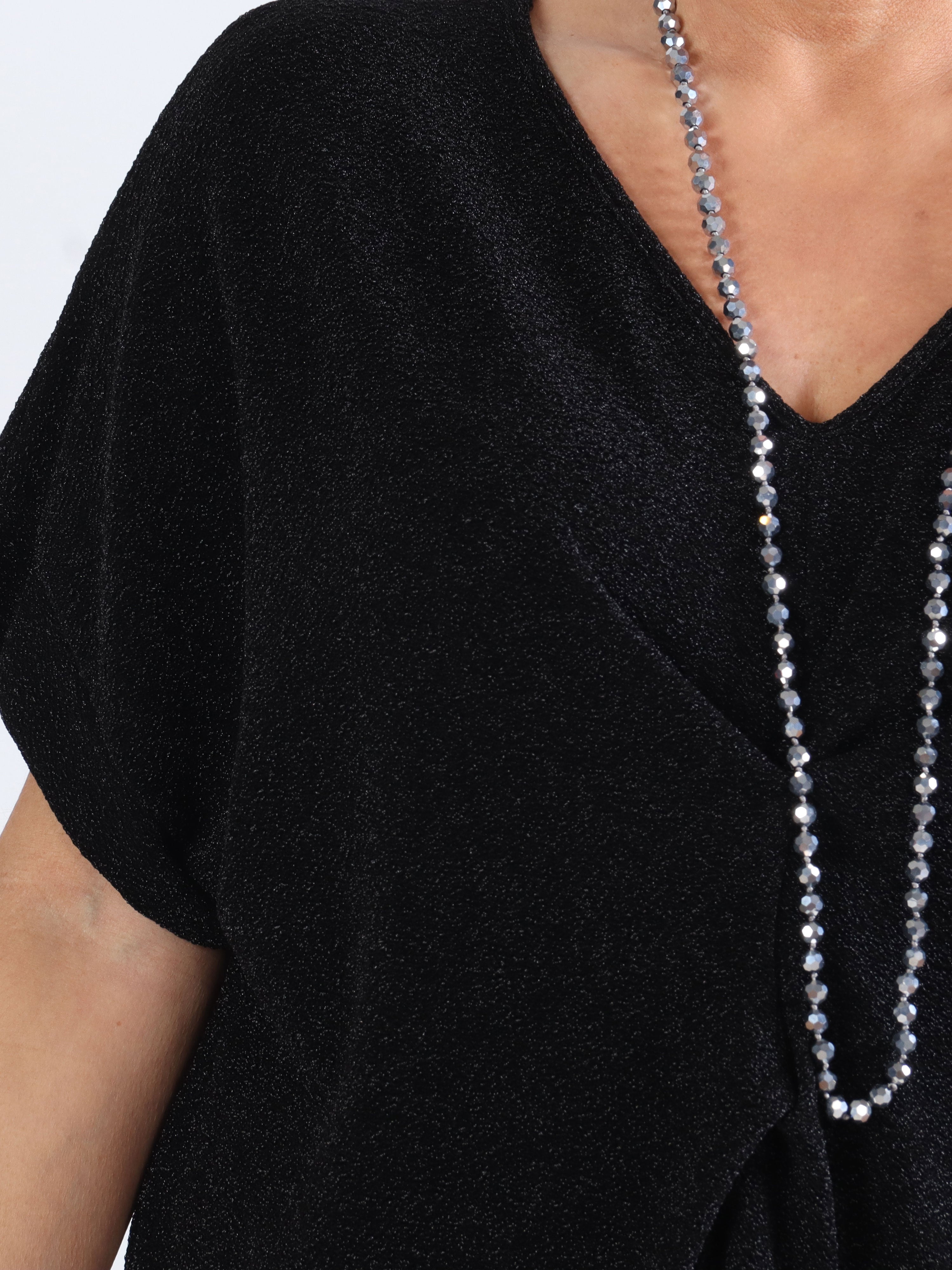 Paloma - Plus size tunikakjole med glimmer og v-hals